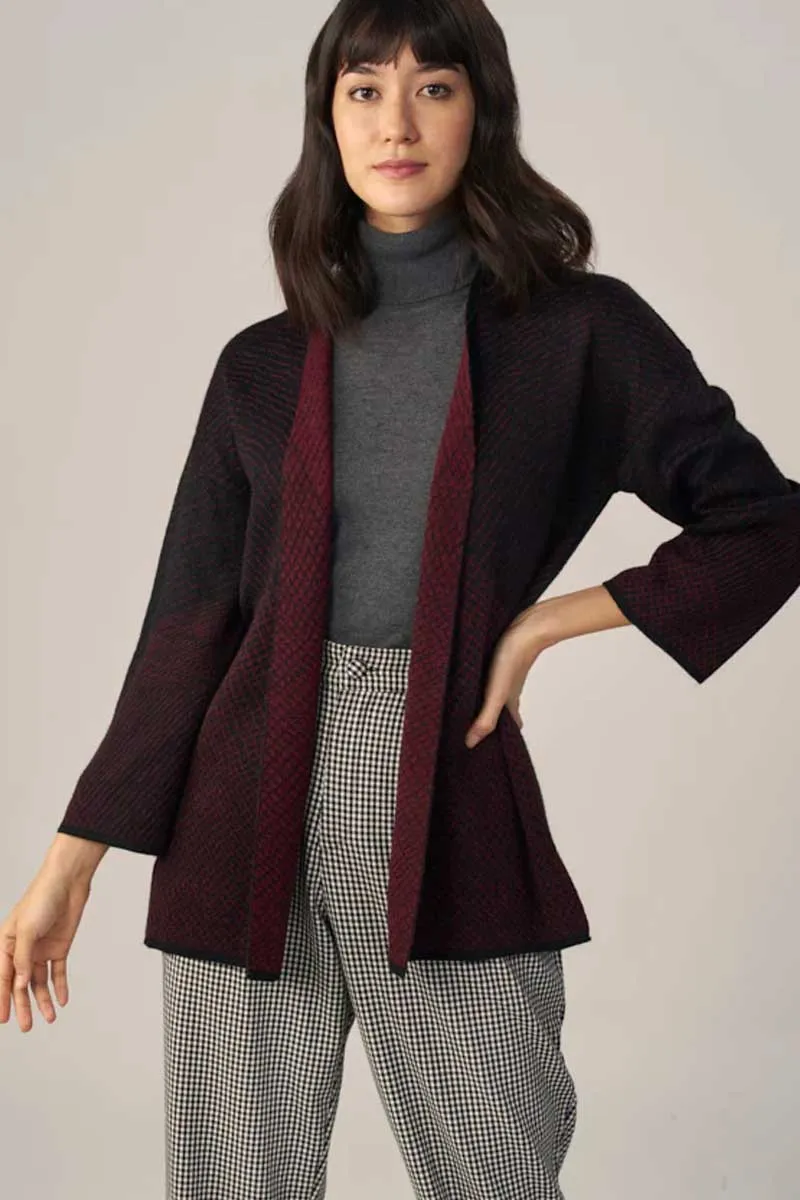 Alpaca Reversible Kimono Jacket - open