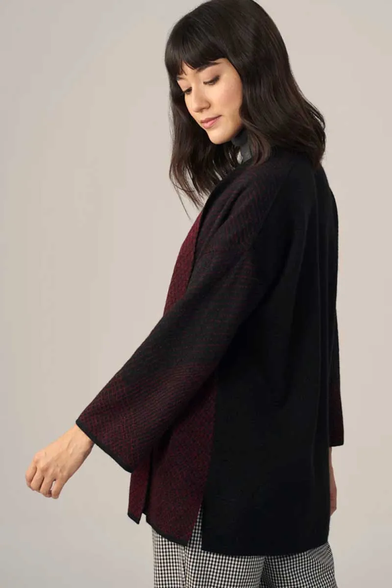 Alpaca Reversible Kimono Jacket - open