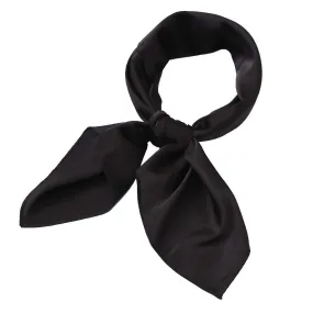 AOLIGE Scarf Satin Square Neck hair scarfs for Women 27" x 27" Black
