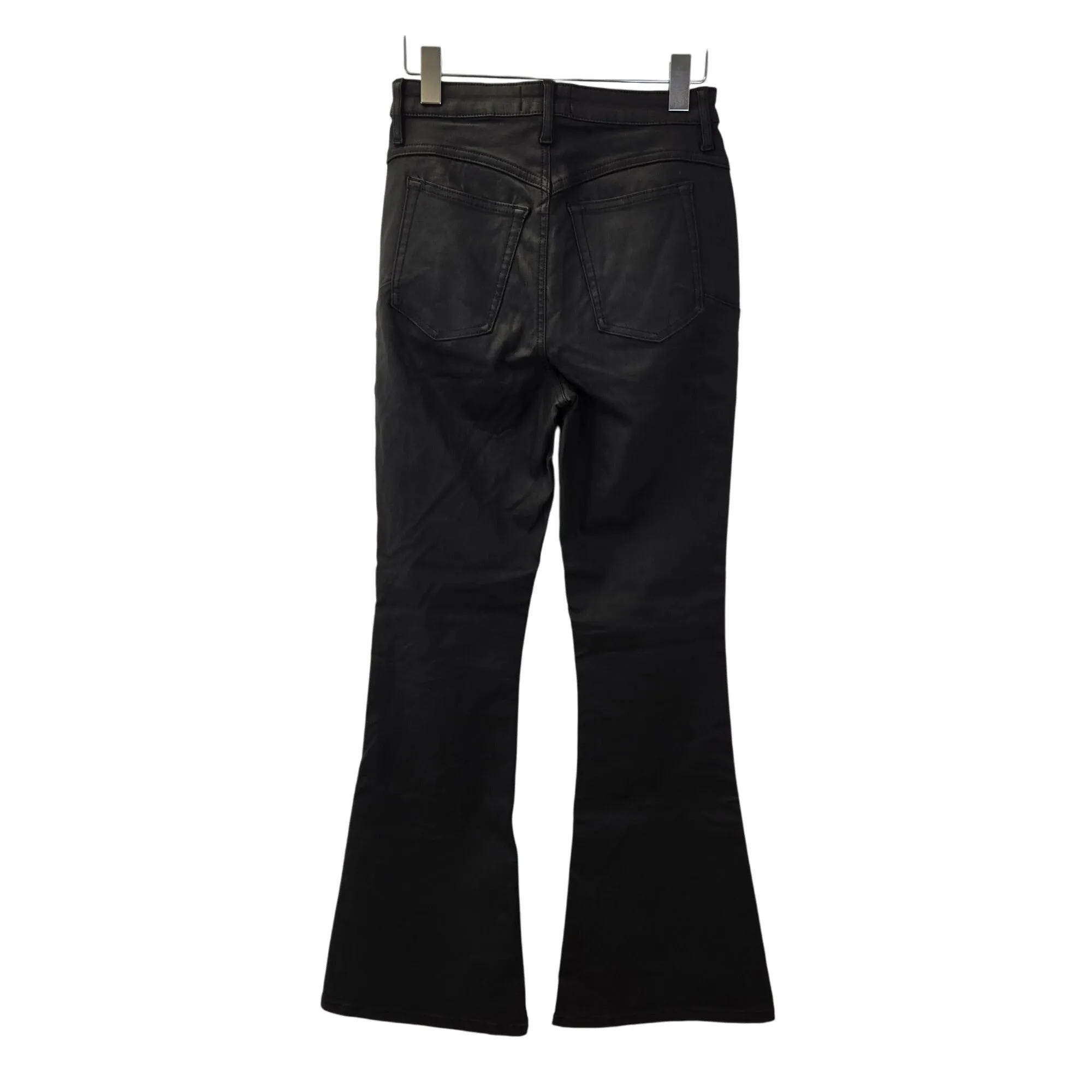 ASOS Black Coated High Rise Flare Jeans Size 28