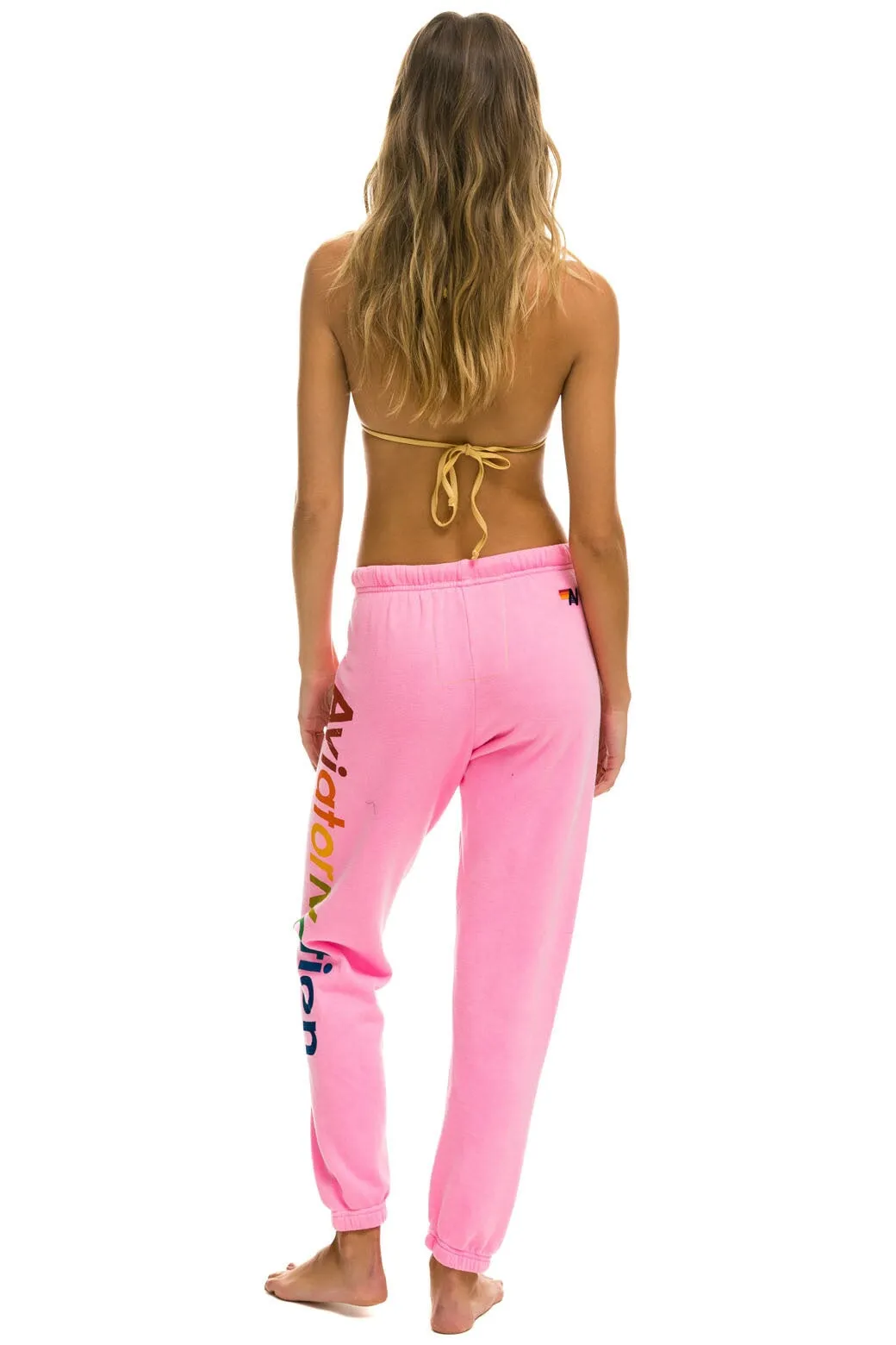 AVIATOR NATION HAIGHT ASHBURY SWEATPANTS - NEON PINK
