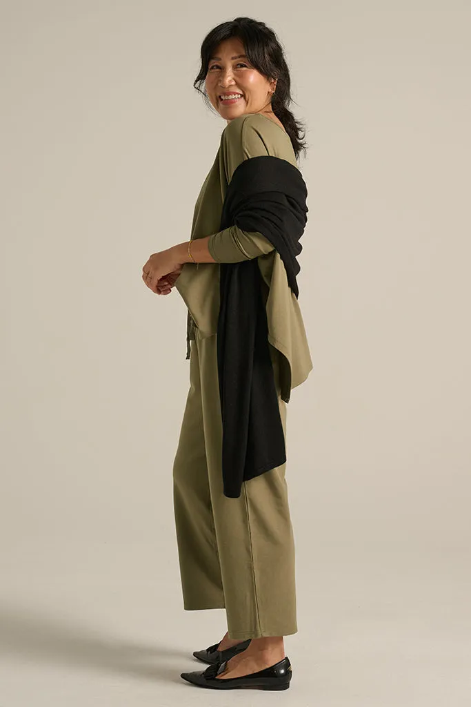 Bamboo & Recycled Cashmere Wool Travel Wrap - Black