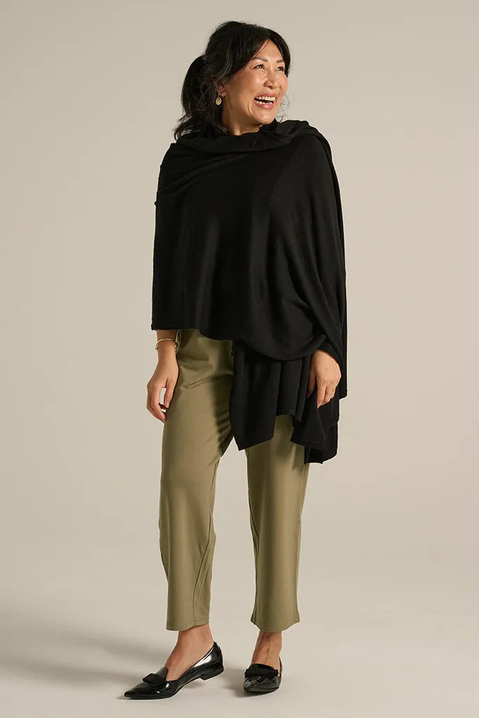 Bamboo & Recycled Cashmere Wool Travel Wrap - Black