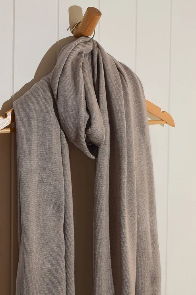 Bamboo & Recycled Cashmere Wool Travel Wrap - Mushroom