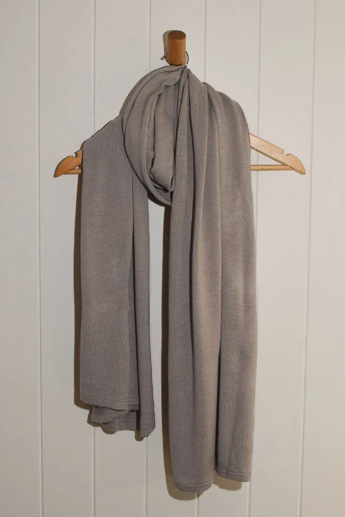Bamboo & Recycled Cashmere Wool Travel Wrap - Mushroom
