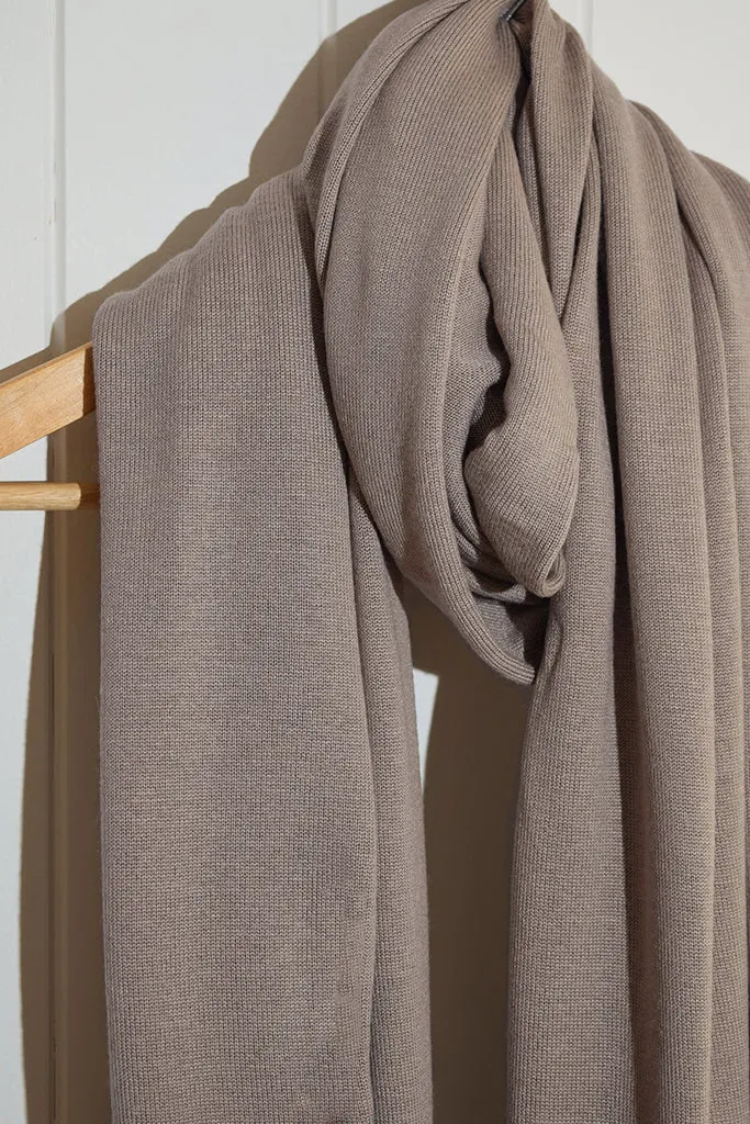 Bamboo & Recycled Cashmere Wool Travel Wrap - Mushroom