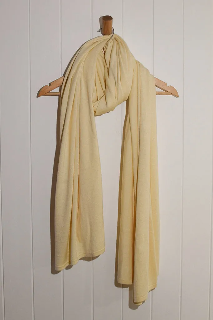 Bamboo & Recycled Cashmere Wool Travel Wrap - Vanilla