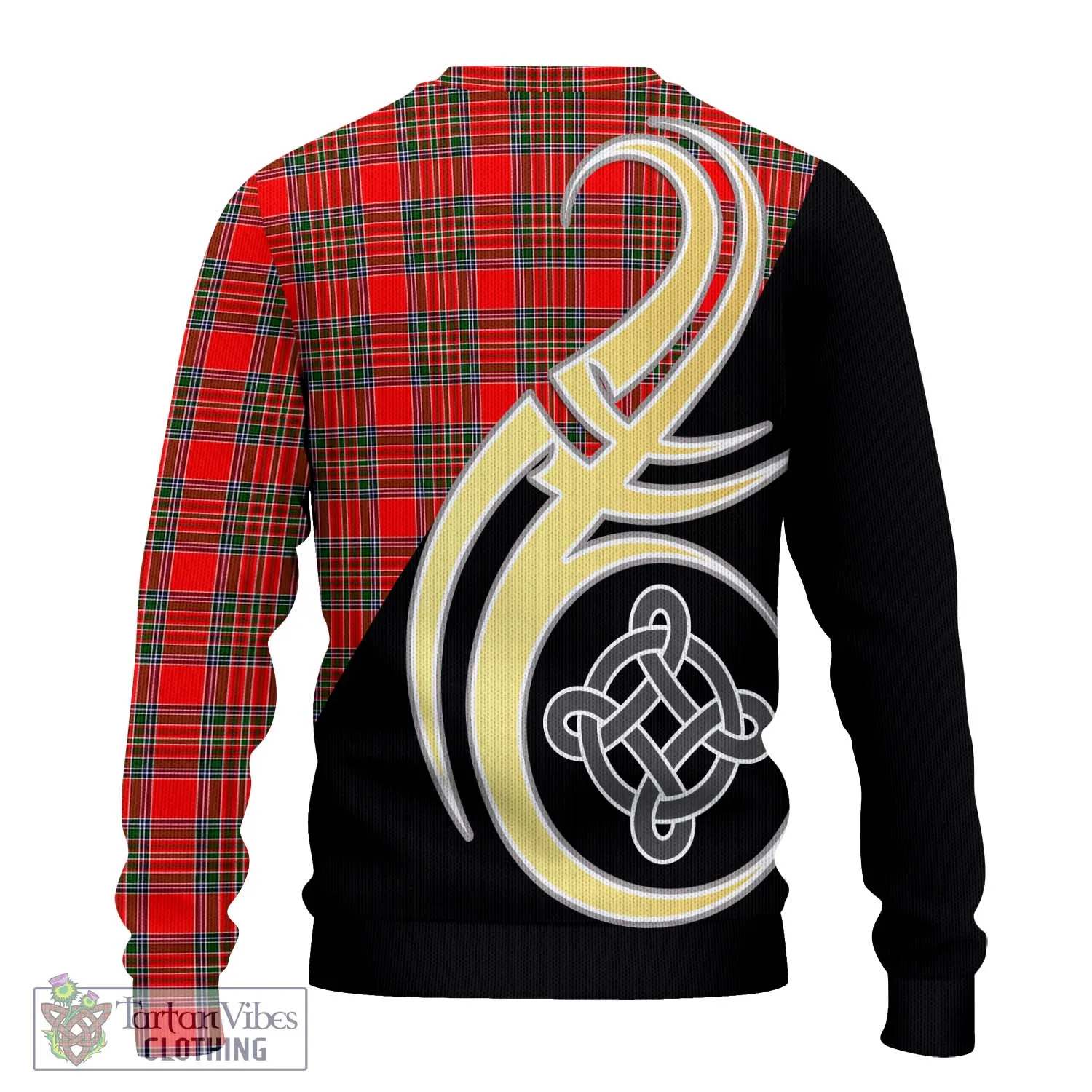 Binning Tartan Ugly Sweater with Family Crest and Celtic Symbol Style