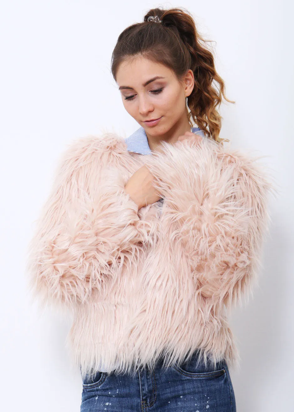 Bridget Faux Fur Jacket - Pink