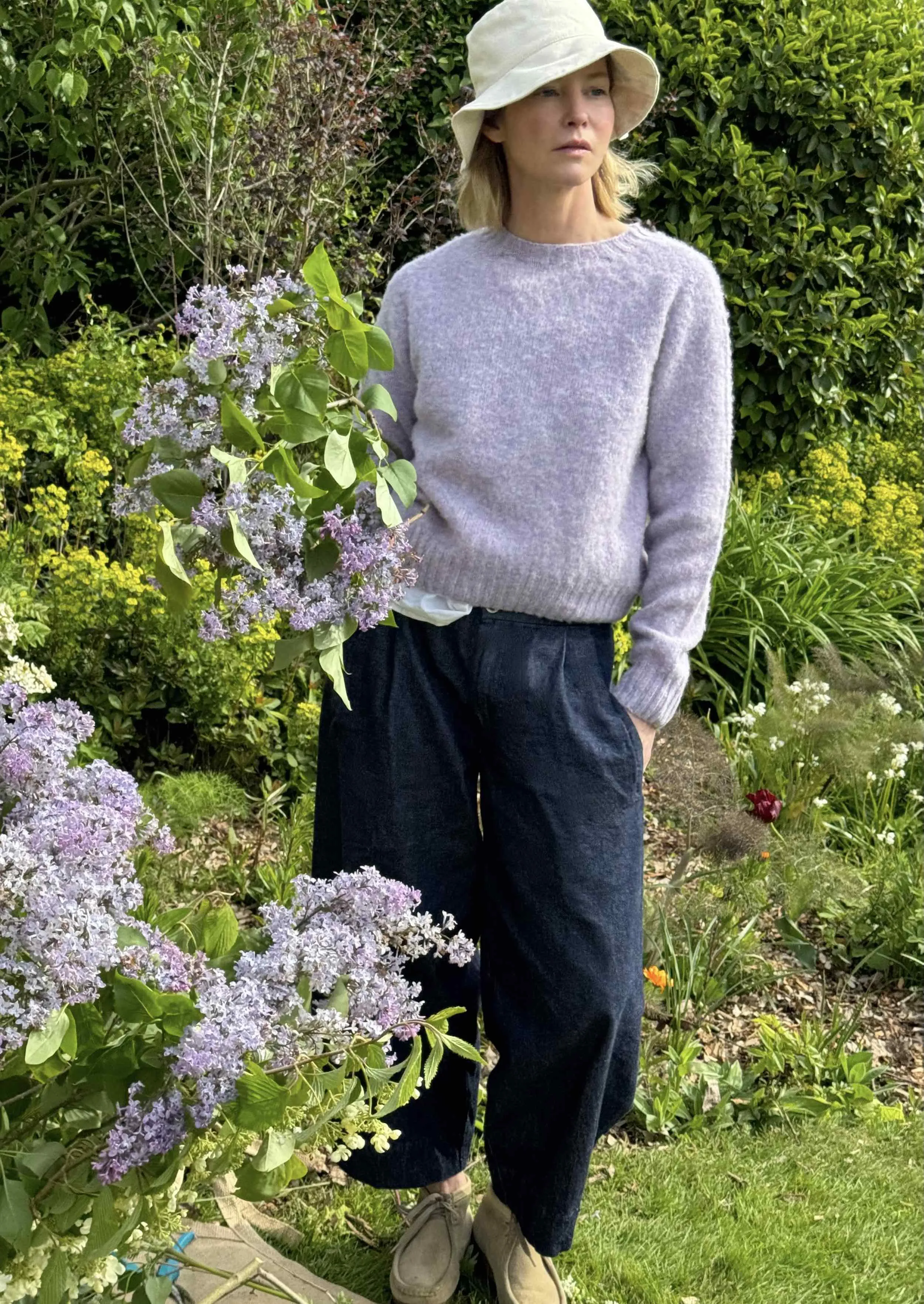 Brushed Cropped Shetland Wool Jumper