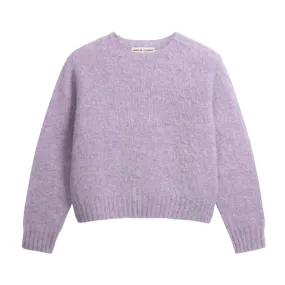 Brushed Cropped Shetland Wool Jumper