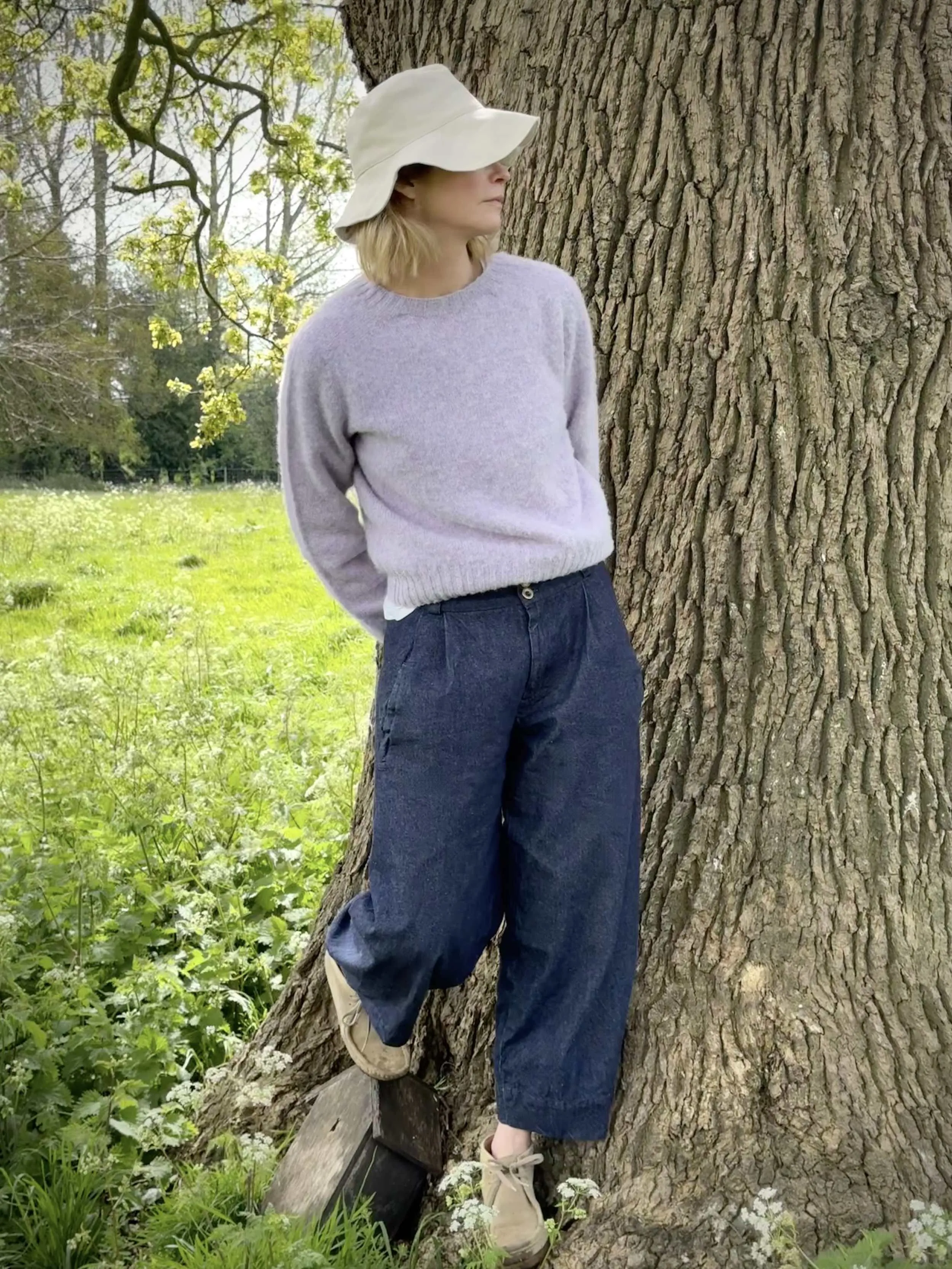 Brushed Cropped Shetland Wool Jumper