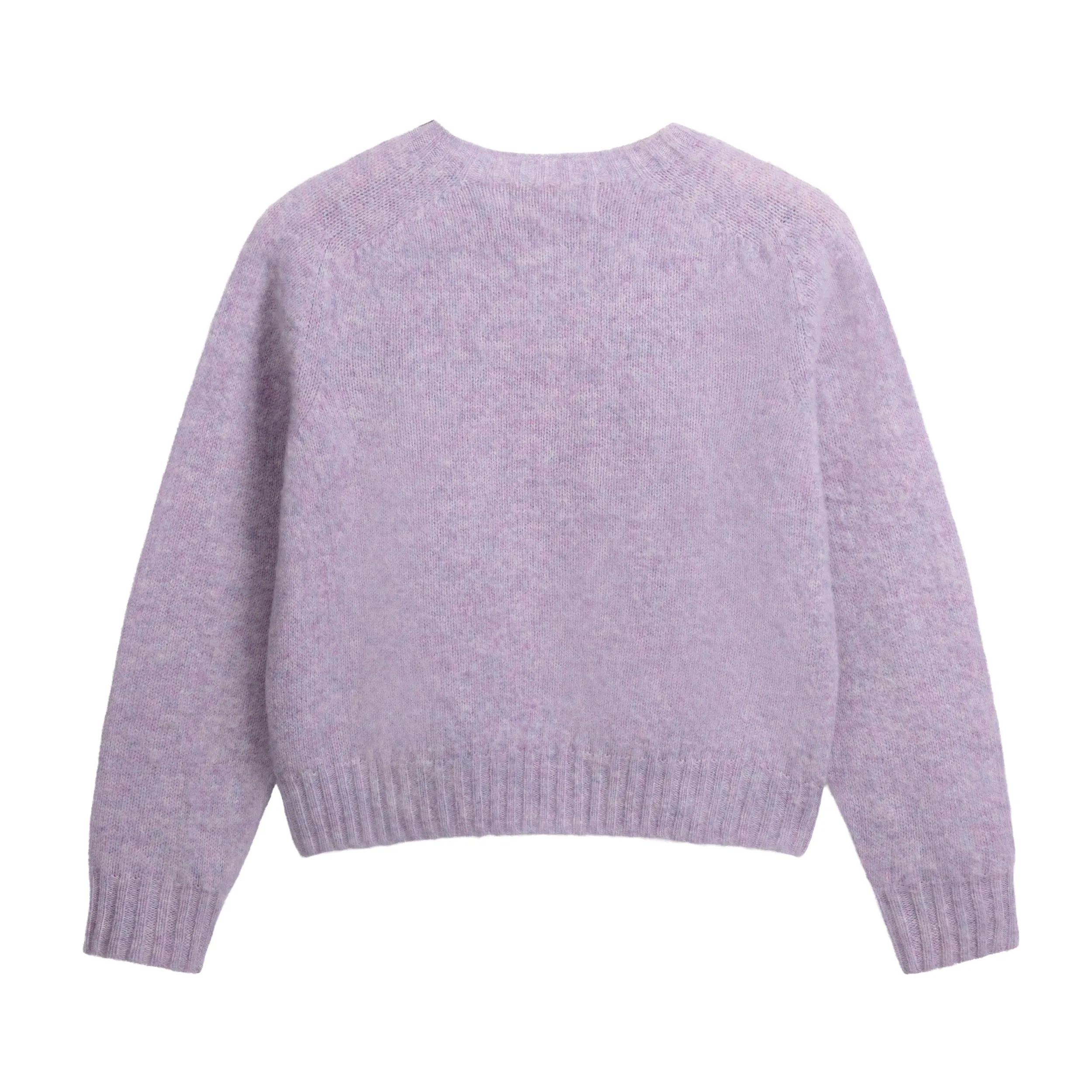 Brushed Cropped Shetland Wool Jumper