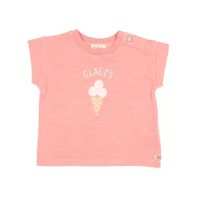 Buho Baby Peach Pink Glaces T-shirt   Ruffle Culotte Set