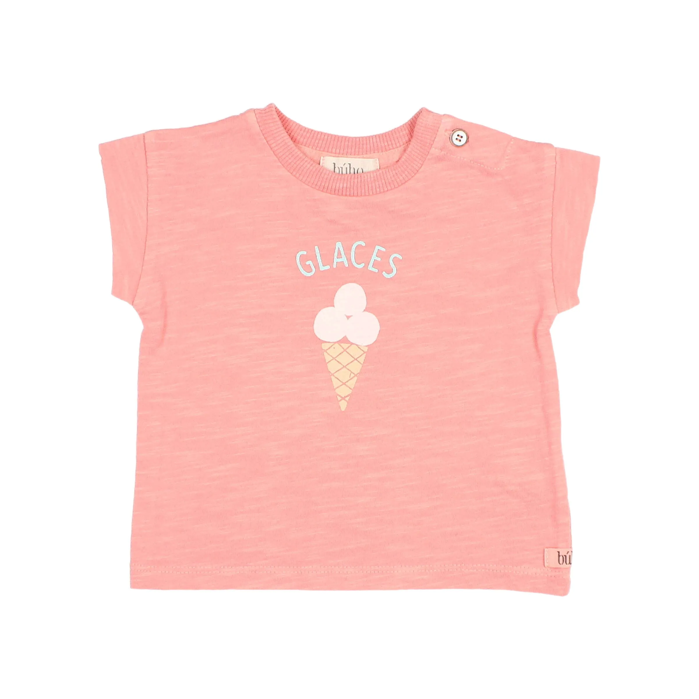 Buho Baby Peach Pink Glaces T-shirt   Ruffle Culotte Set