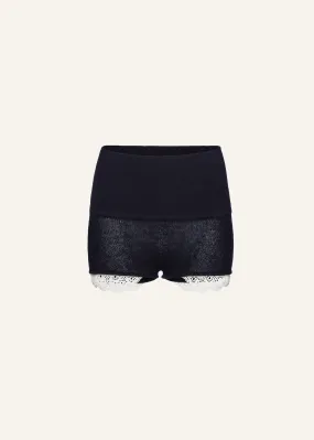 Cashmere knit shorts in navy