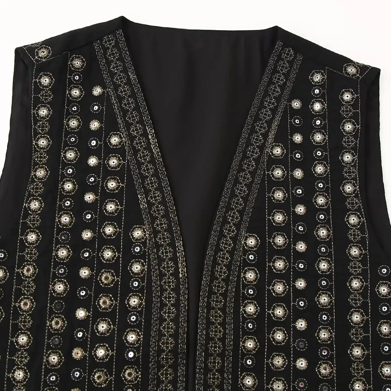 Catori Sequin Embroidery Boho Vests