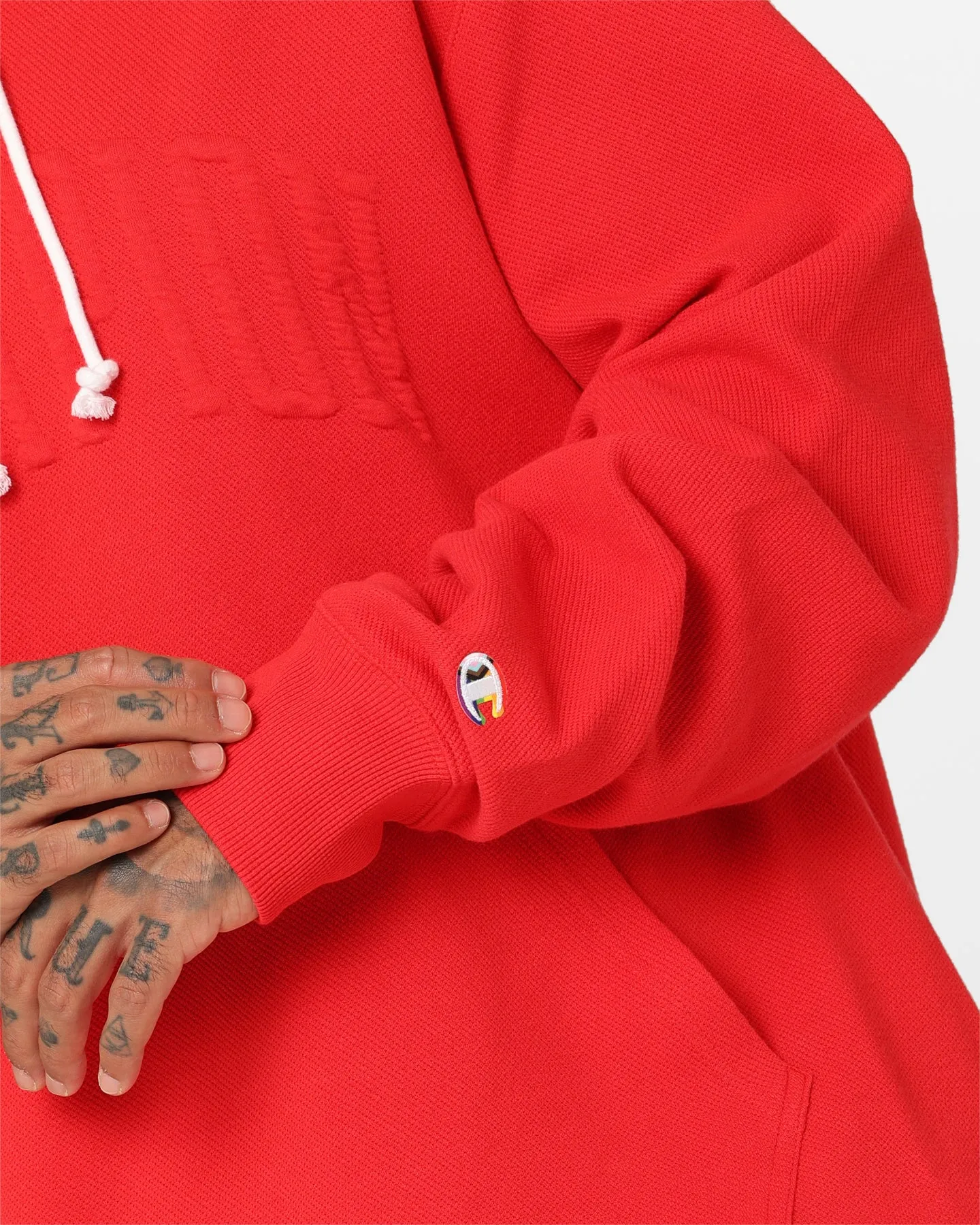 Champion Lifestyle Jacquard Twill Hoodie Scarlet