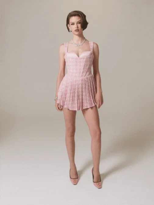 Chelsea Tweed Dress (Pink) (Final Sale)