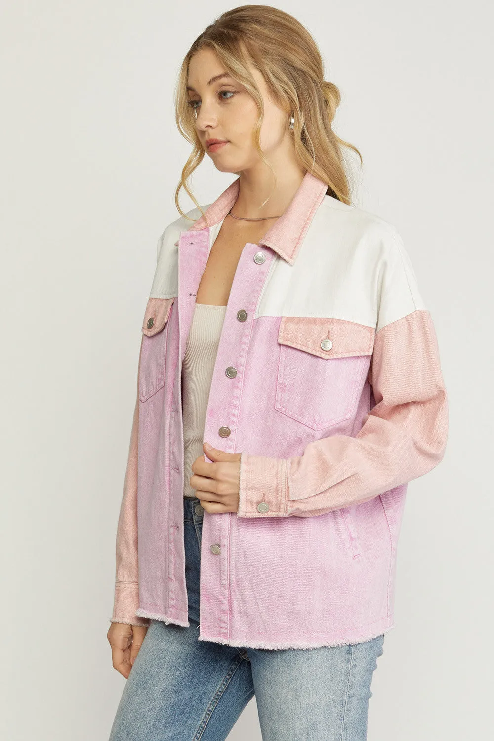 Colorblock Denim Jacket