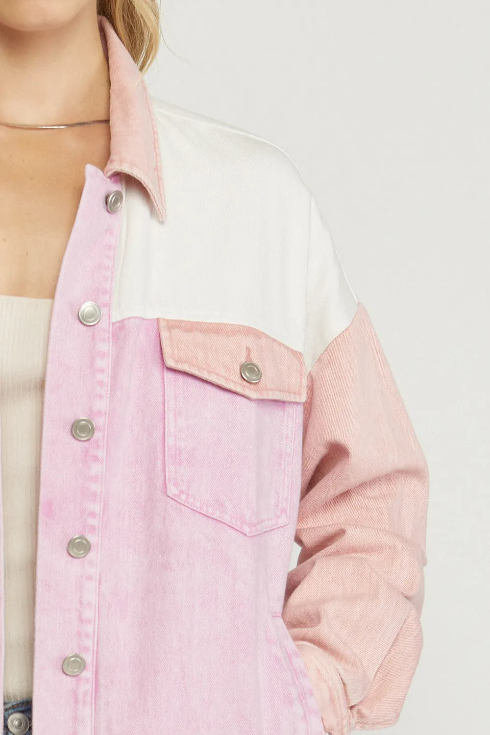 Colorblock Denim Jacket