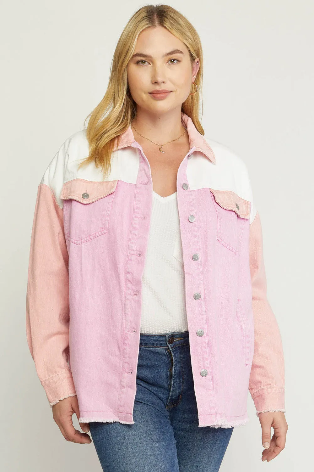 Colorblock Denim Jacket