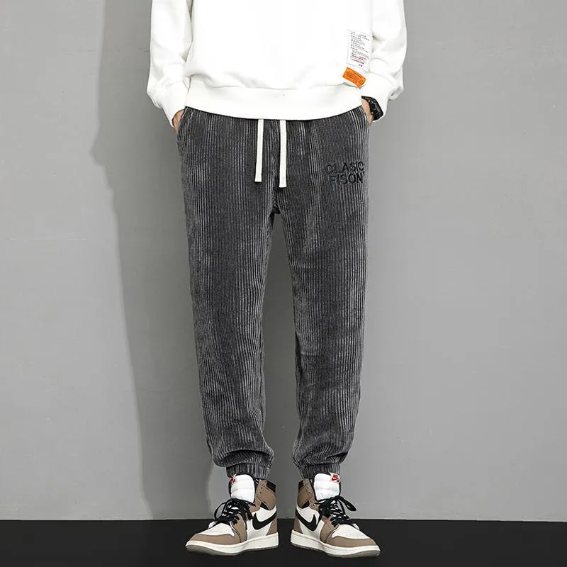 Corduroy Loose Fit Trendy Tapered Sweatpant