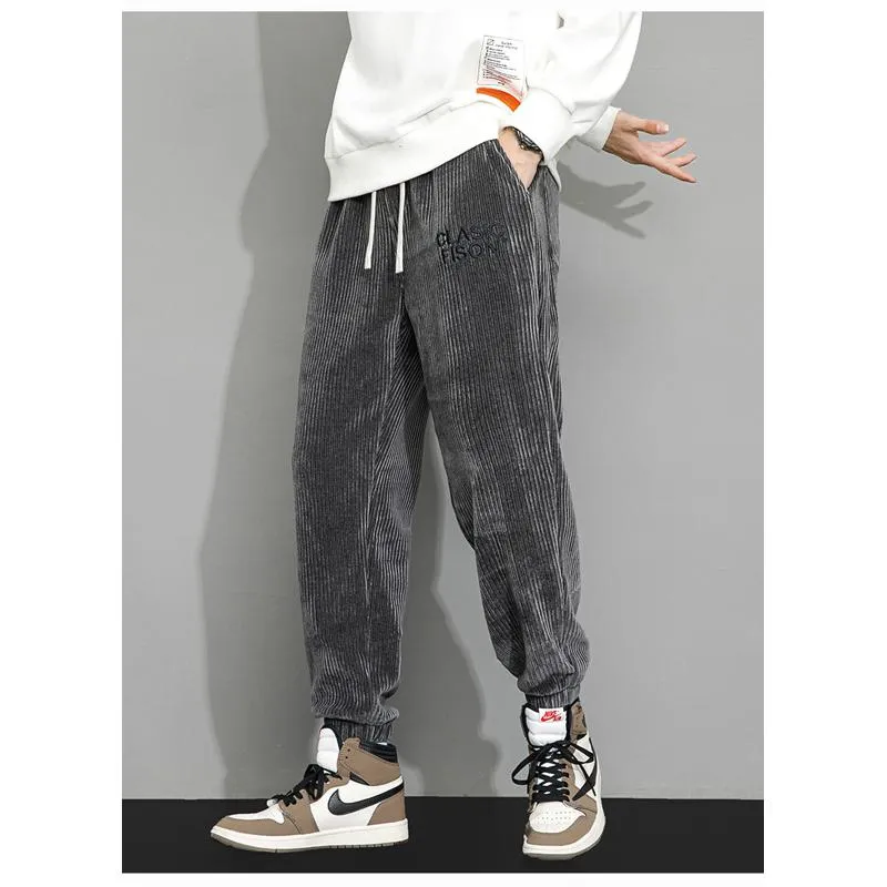 Corduroy Loose Fit Trendy Tapered Sweatpant