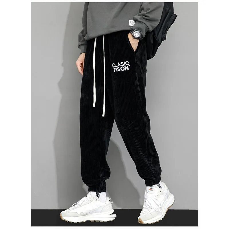 Corduroy Loose Fit Trendy Tapered Sweatpant