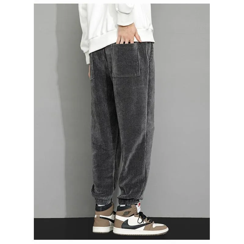 Corduroy Loose Fit Trendy Tapered Sweatpant
