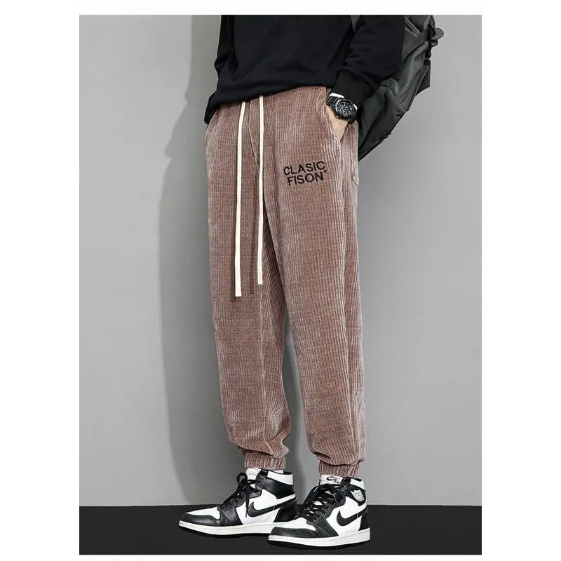 Corduroy Loose Fit Trendy Tapered Sweatpant
