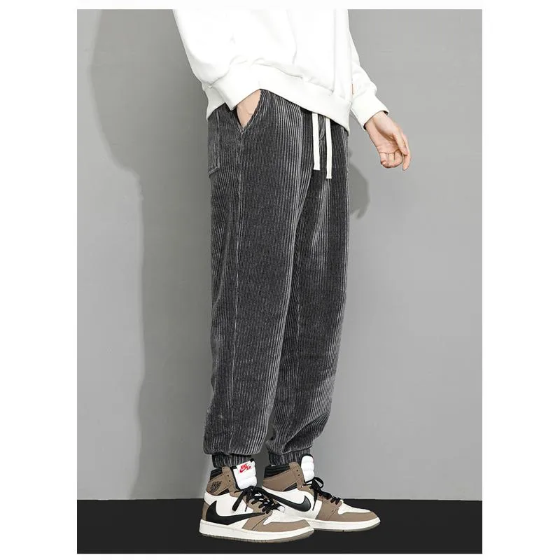 Corduroy Loose Fit Trendy Tapered Sweatpant
