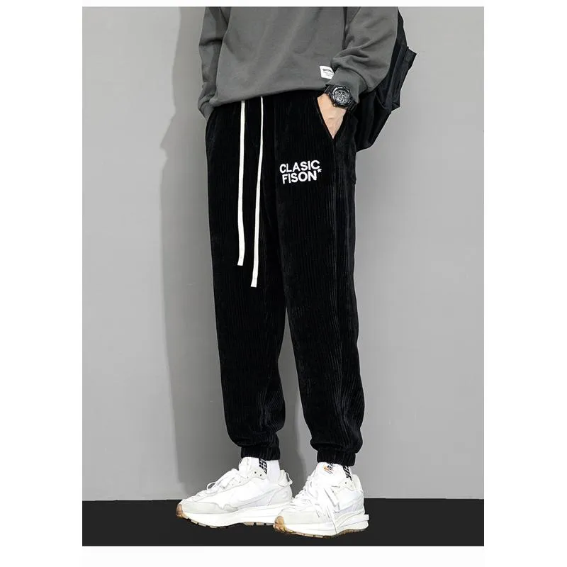 Corduroy Loose Fit Trendy Tapered Sweatpant