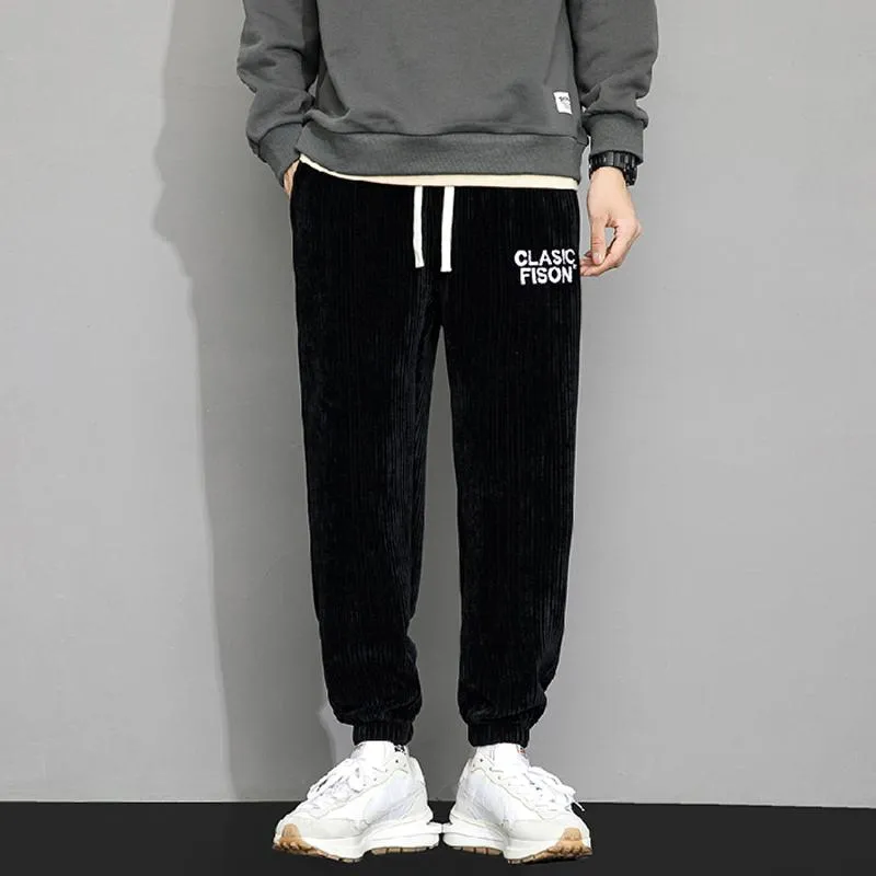 Corduroy Loose Fit Trendy Tapered Sweatpant