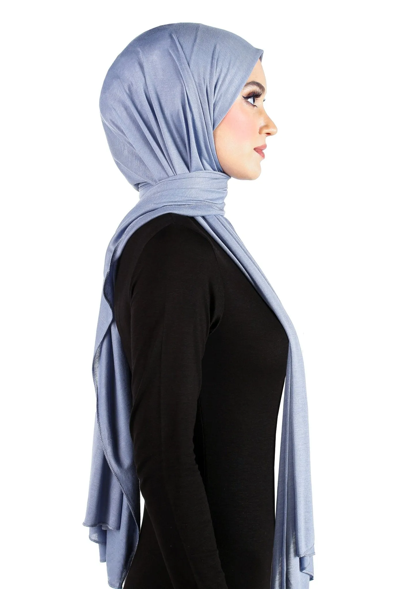Cotton Jersey Hijab Extra Long Soft Stretchy Shawl 78" x 30" Rectangle