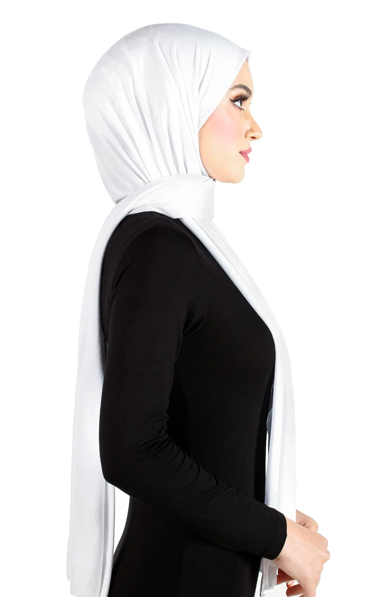Cotton Jersey Hijab Extra Long Soft Stretchy Shawl 78" x 30" Rectangle