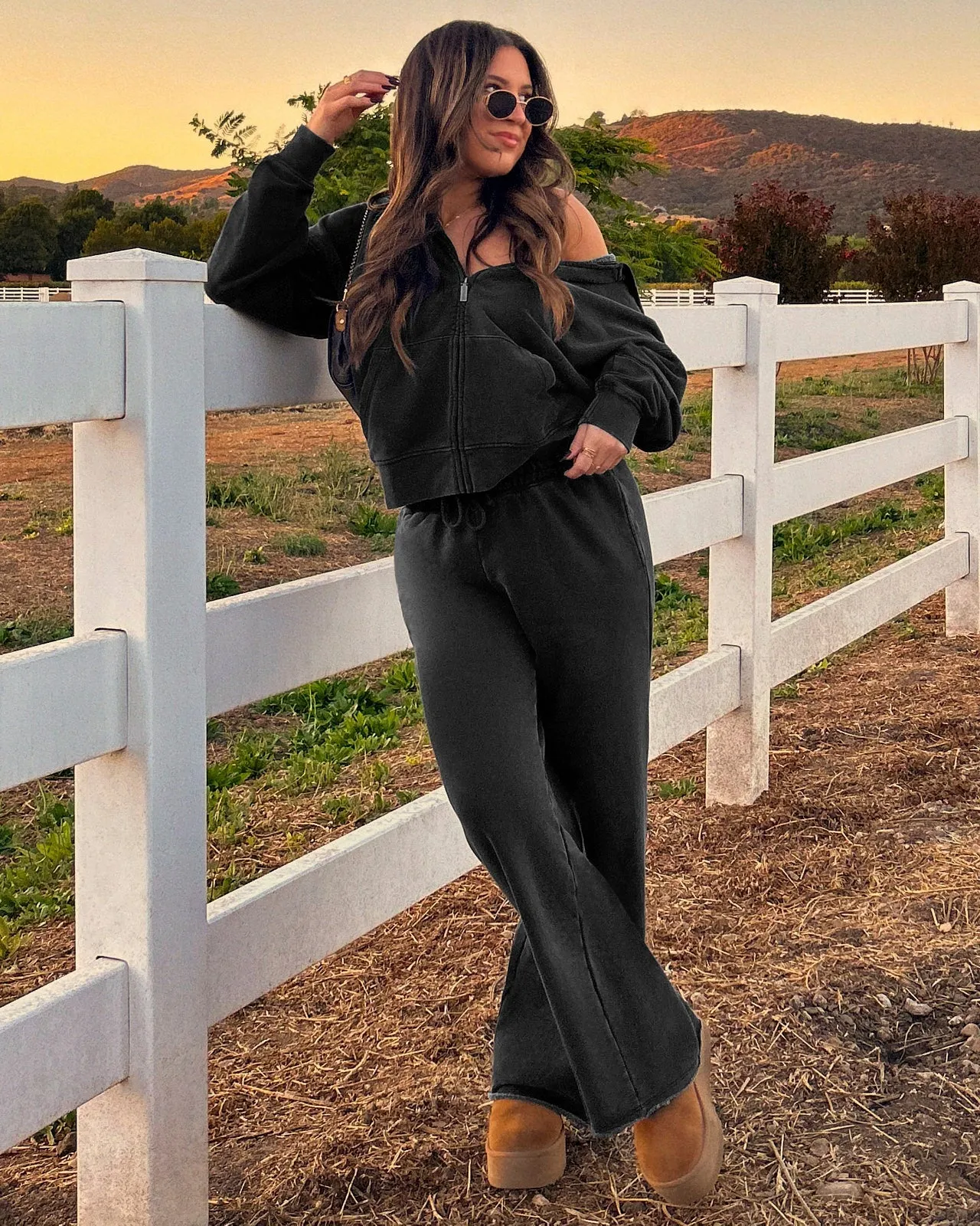 Cozy Crush Mineral Wash Wide Leg Sweatpant