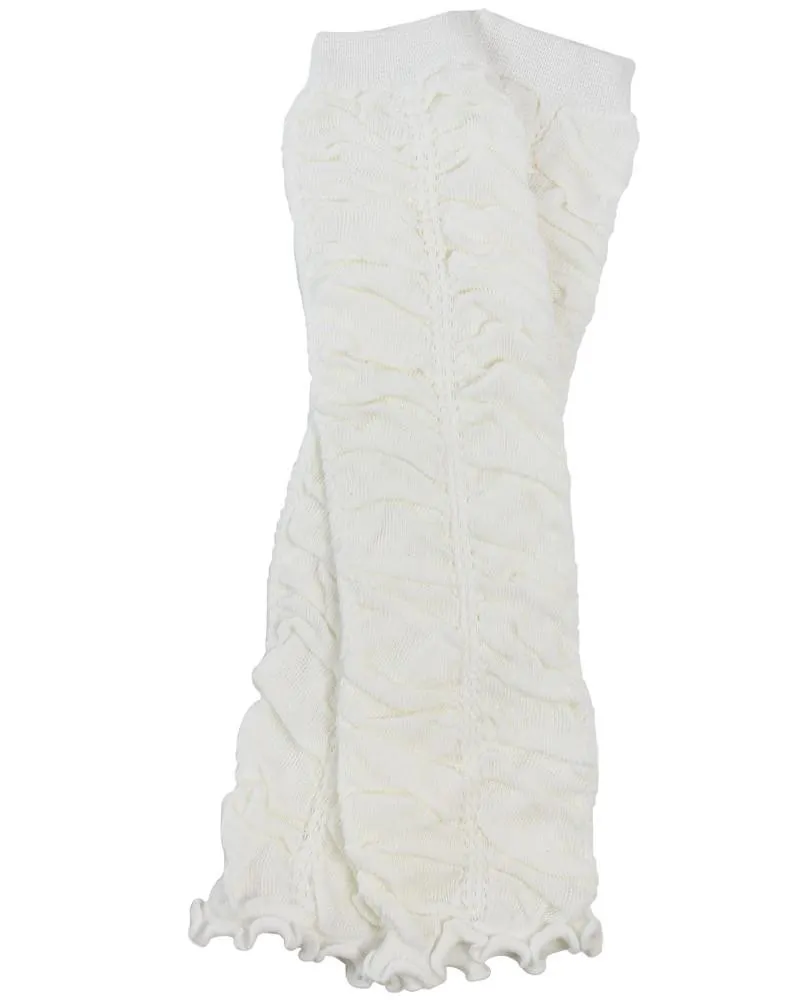 Cream Rouched Leg Warmers | Newborn or One Size