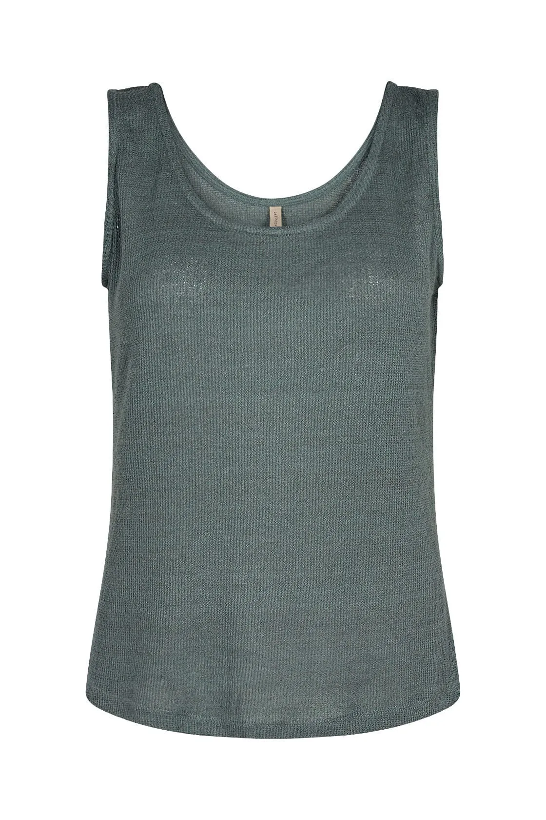 Delia Knitted Vest Top - Shadow Green