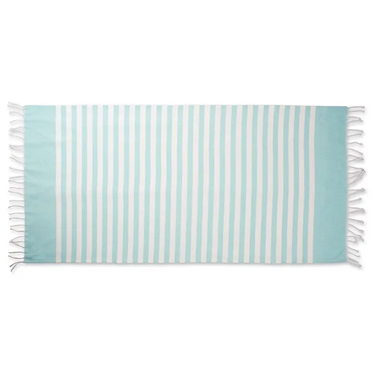 DII Aqua 1" Stripe Fouta Towel