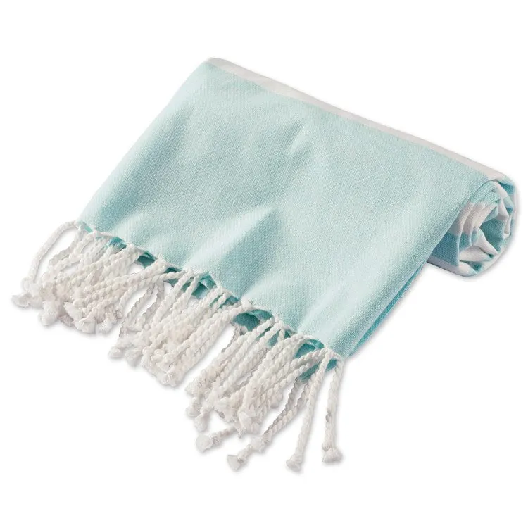 DII Aqua 1" Stripe Fouta Towel