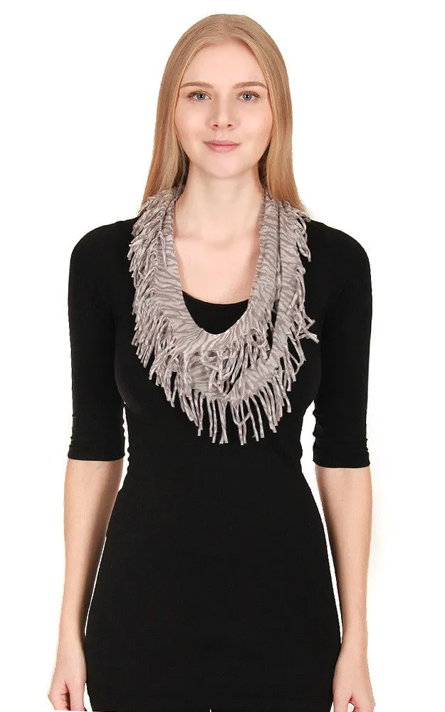 EAS8782 Grey Zebra Shred Jersey Loop