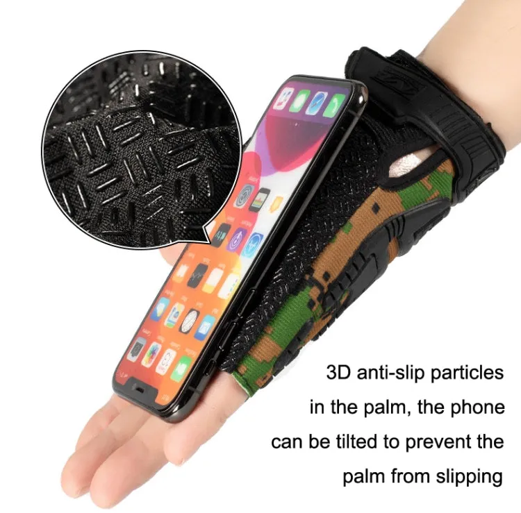 Free Code Outdoor Sports Non-slip Silicone Protective Half-finger Gloves(Camouflage)