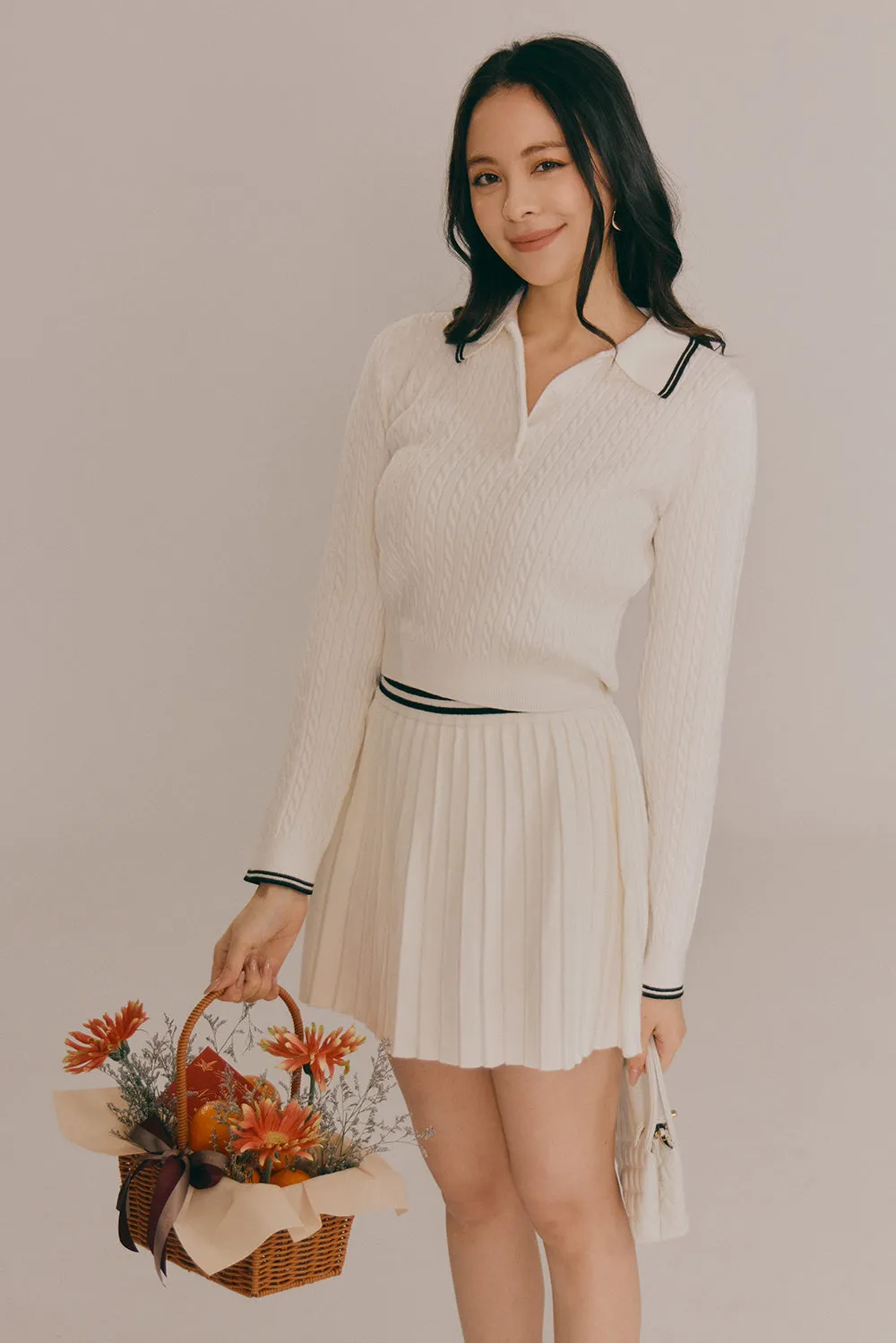 Gentle Touch Knit Polo Sweater (溫絨麻花Polo長袖上衣)