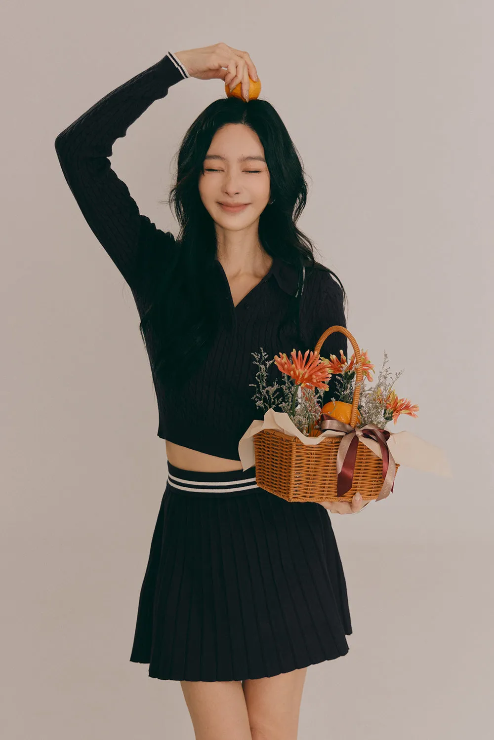 Gentle Touch Knit Polo Sweater (溫絨麻花Polo長袖上衣)