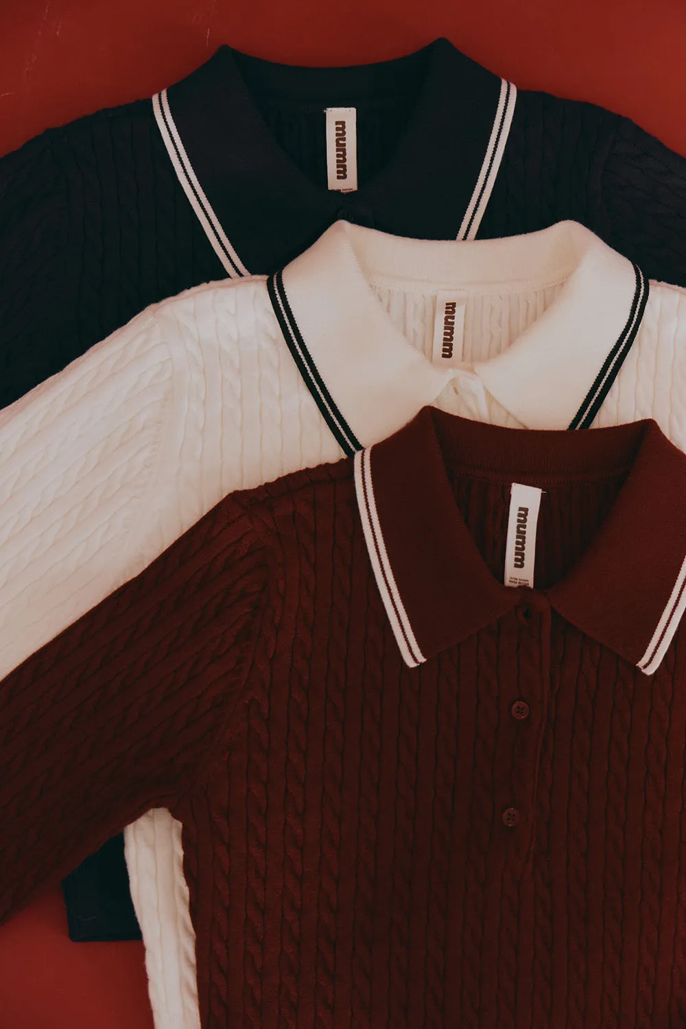 Gentle Touch Knit Polo Sweater (溫絨麻花Polo長袖上衣)
