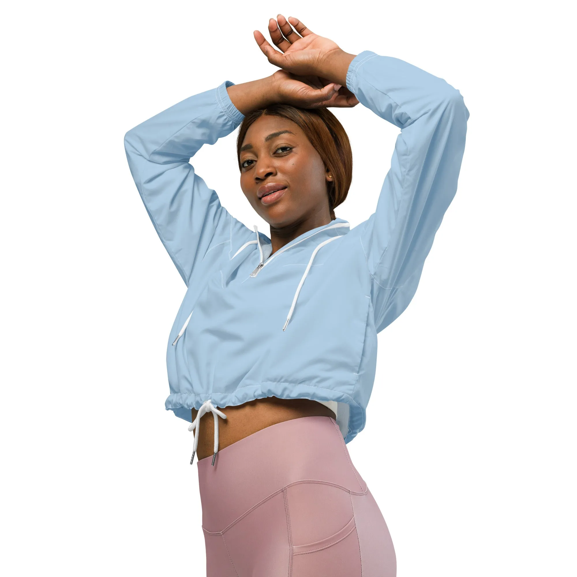 GIRLFRIEND PULLOVER CROP WINDBREAKER BABE BLUE GIRLSTRONG