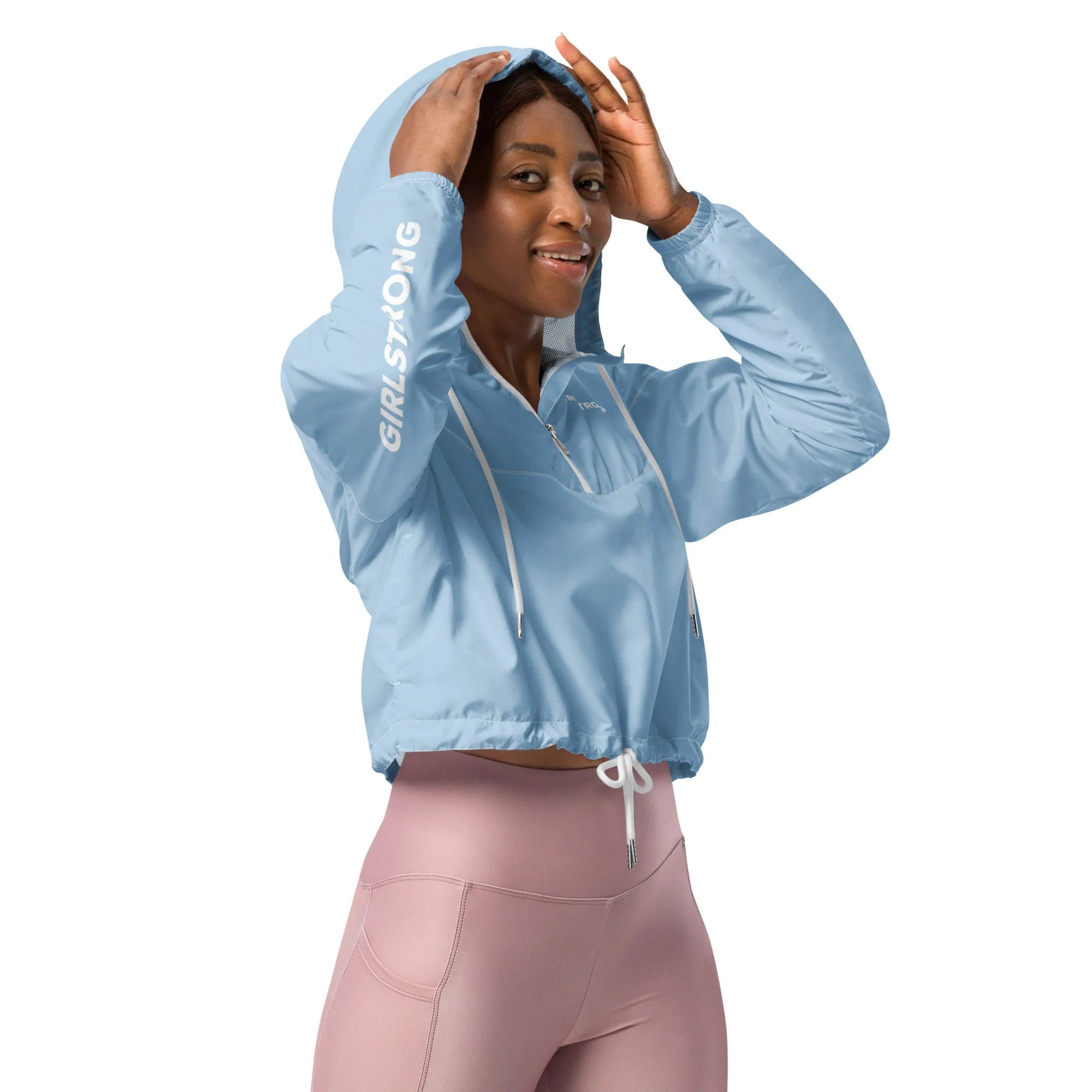 GIRLFRIEND PULLOVER CROP WINDBREAKER BABE BLUE GIRLSTRONG