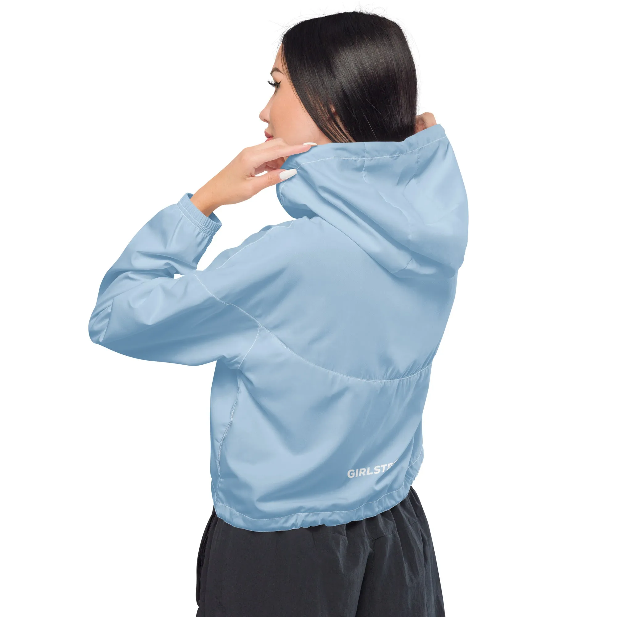 GIRLFRIEND PULLOVER CROP WINDBREAKER BABE BLUE GIRLSTRONG