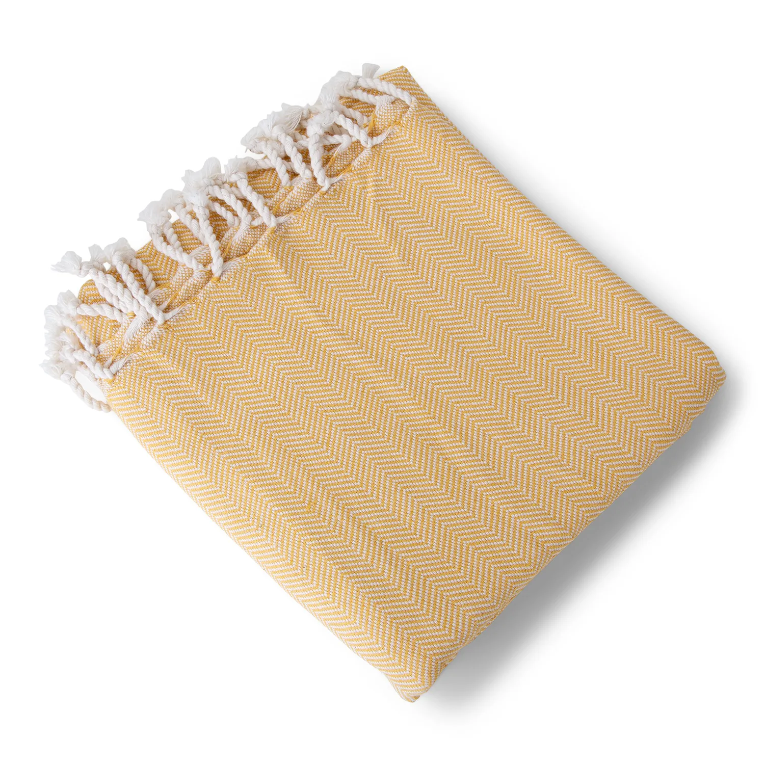 Handwoven Bag Blanket - Cadmium Yellow Herringbone